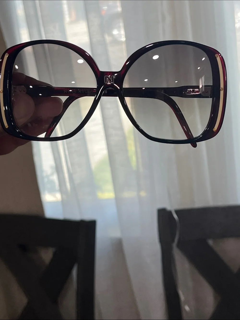 Nina Ricci Oversized Tortoiseshell Sunglasses with Brown Gradient Lenses